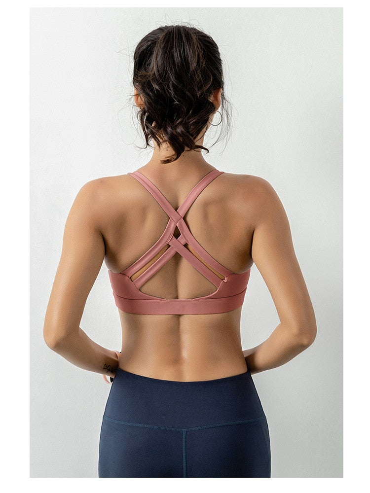 React LUXE Seamless Sports Crop - Cinnamon