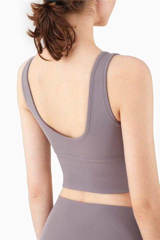 React LIVE LUXE Sports Crop - Light Grey