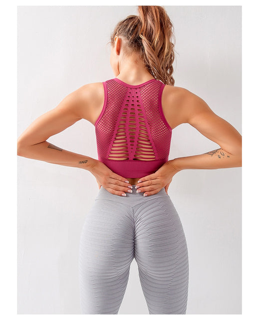 React Premium LUXE Mesh Sports Crop - Wine Red