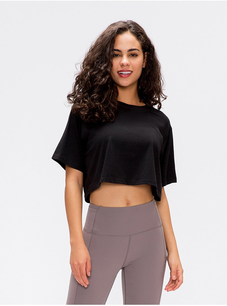 REACT PREMIUM LUXE Sports Crop - Black