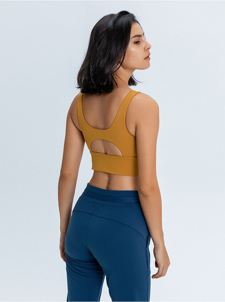 React Premium Seamless Sports Crop - Gold