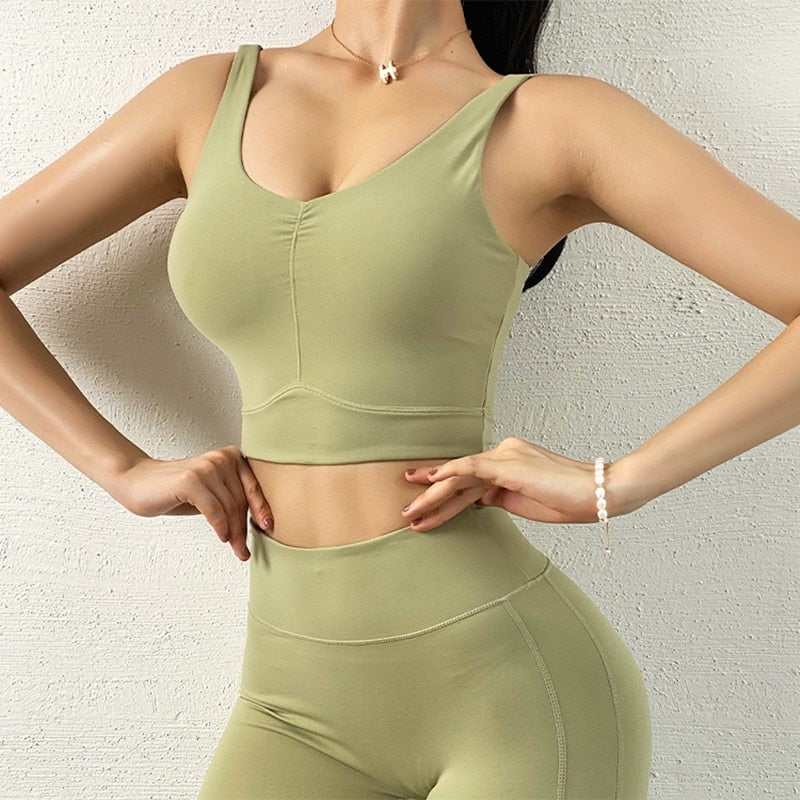 React LUXE BREEZE Sports Crop - Green