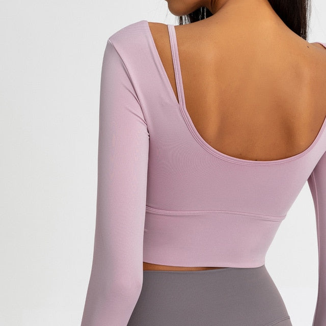 React Seamless Sculpt Crossed Crop - Light Pink