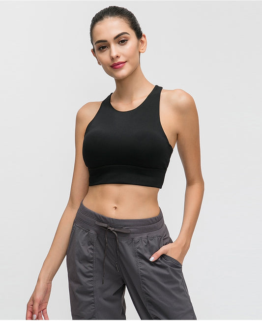 React Premium Seamless Sports Crop - Black