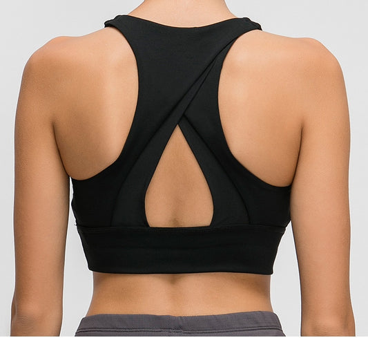 React Premium Seamless Sports Crop - Black