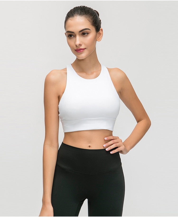 React Premium Seamless Sports Crop - White