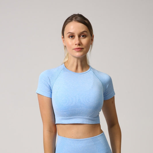 React VELOCITY Cropped Tee - Baby Blue