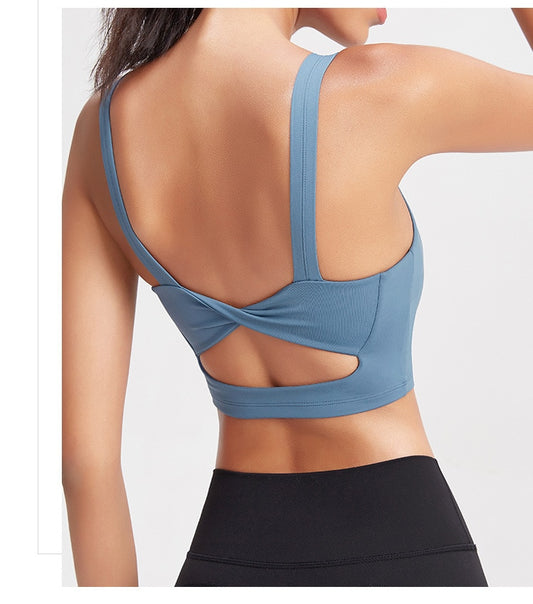 REACT Seamless LUXE Sports Crop - Sky Blue