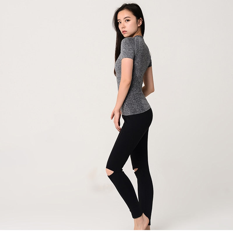 React Seamless Full Length Tee - Light Grey