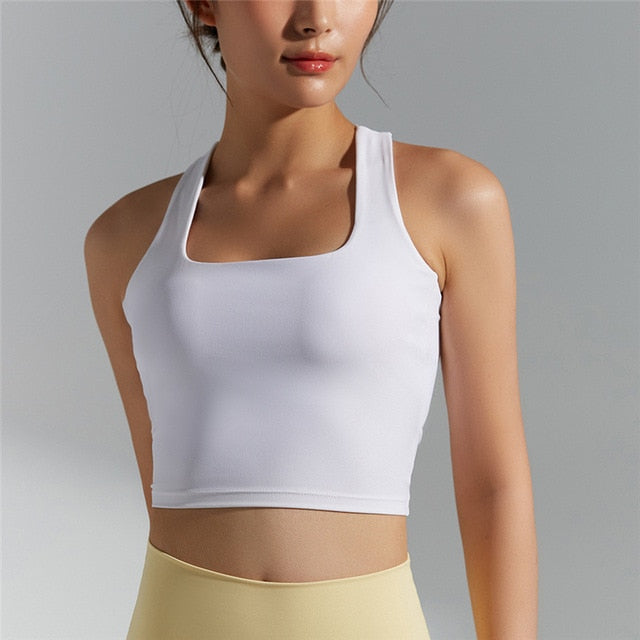 React LUXE LIVE Sports Crop - White