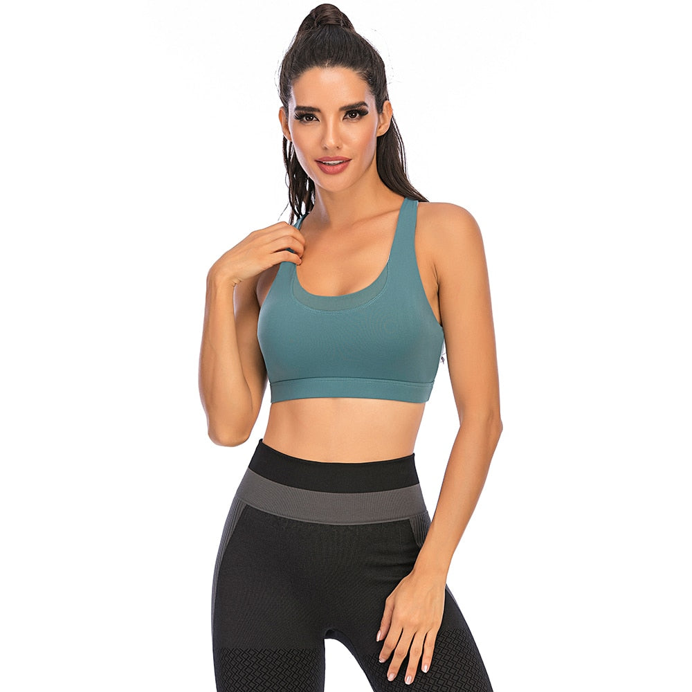 React SUPER Seamless Crossed Sports Crop - Mint Green