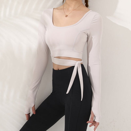 React LUXE Bow Sports Crop - White