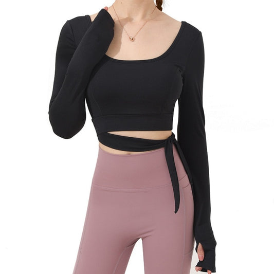 React LUXE Bow Sports Crop - Black