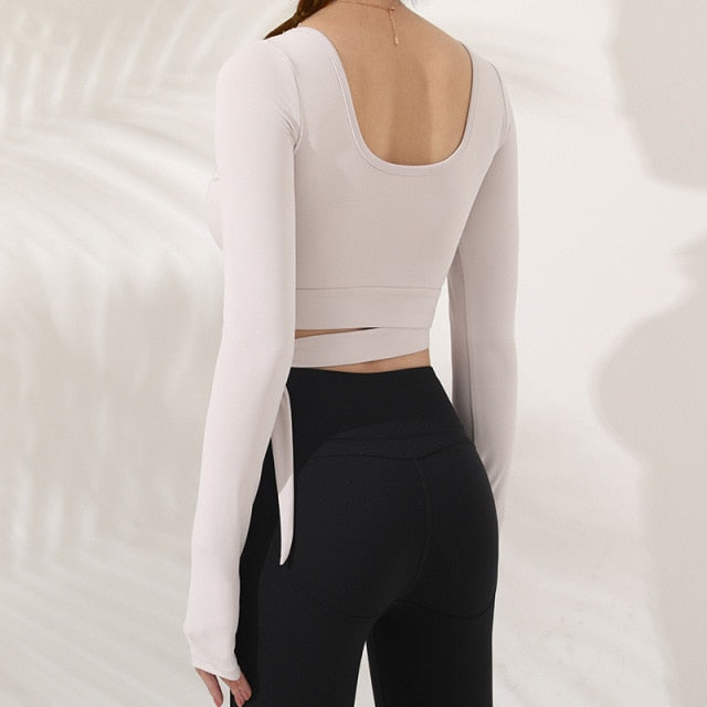 React LUXE Bow Sports Crop - White