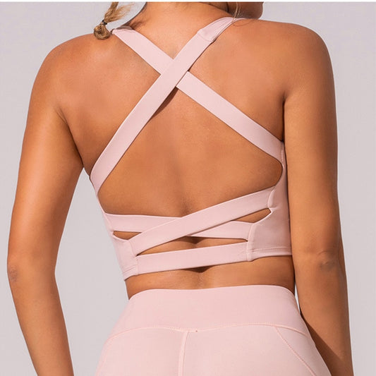 React LUXE Sports Crop - Baby Pink