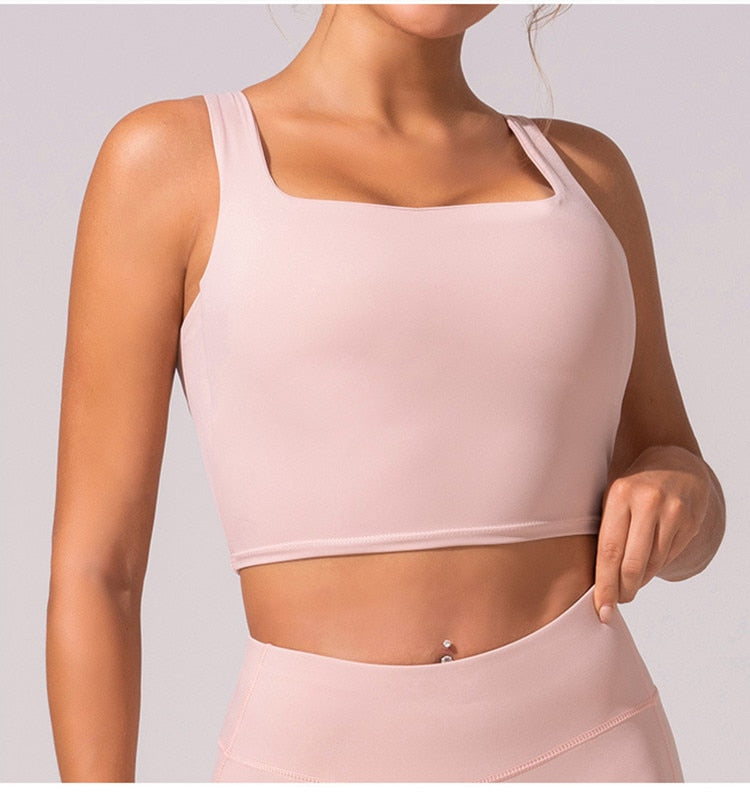 React LUXE Sports Crop - Baby Pink