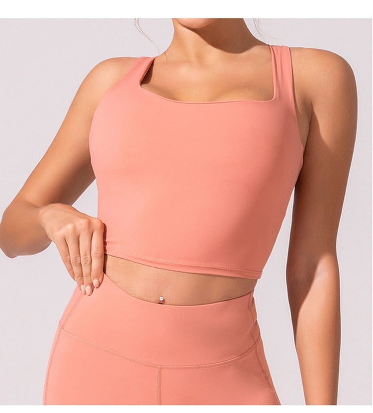 React LUXE Sports Crop - Orange