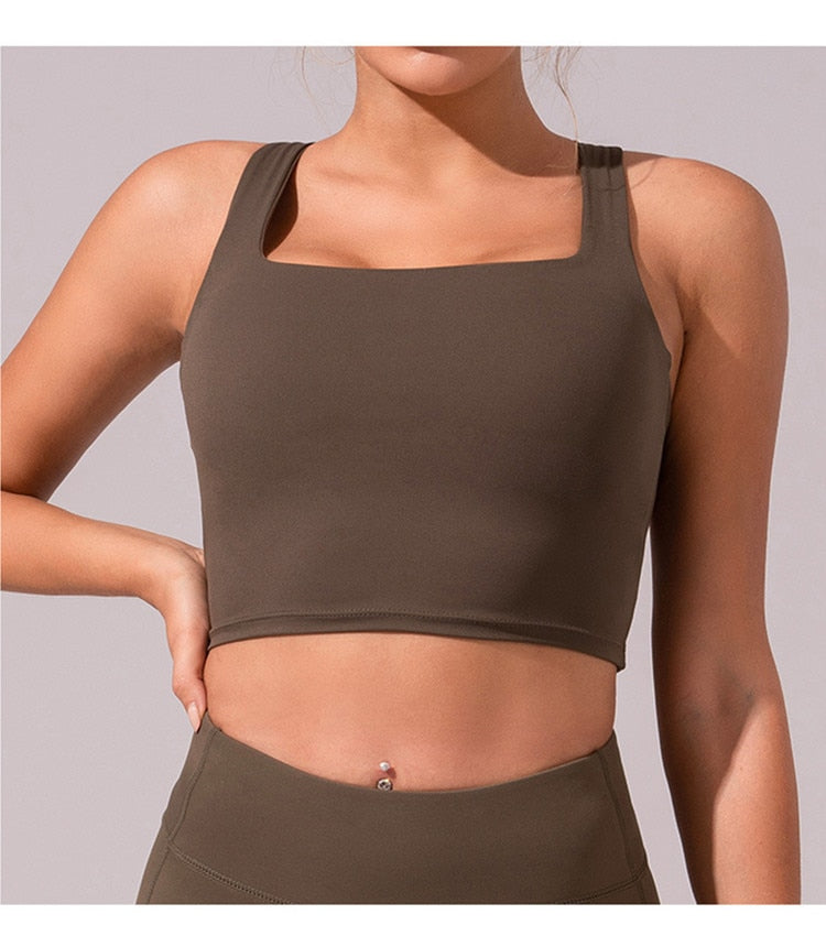 React LUXE Sports Crop - Army Green