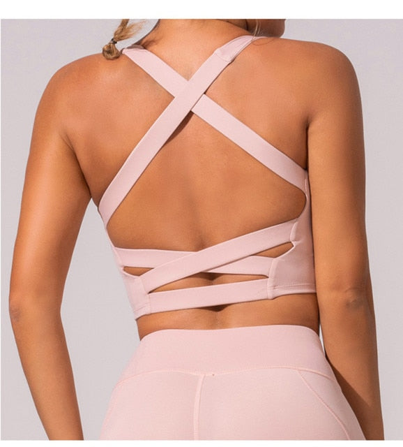 React LUXE Sports Crop - Baby Pink