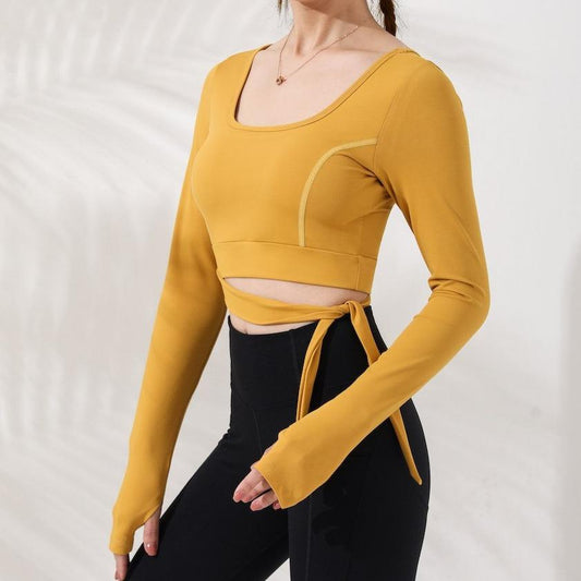 React LUXE Bow Sports Crop - Sunshine Yellow