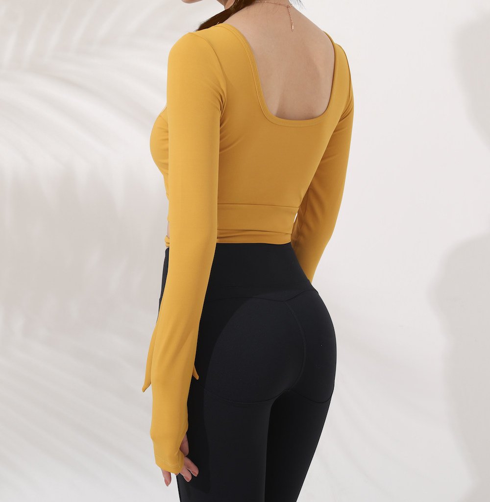 React LUXE Bow Sports Crop - Sunshine Yellow